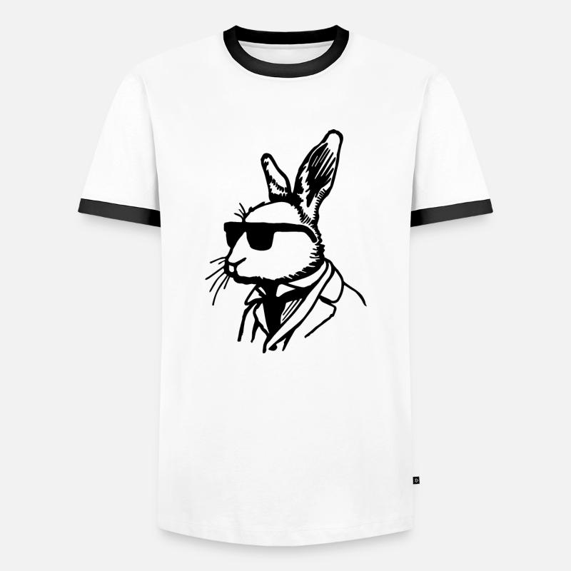 Rabbit Rabbit - Men's Ringer Shirt - white/black