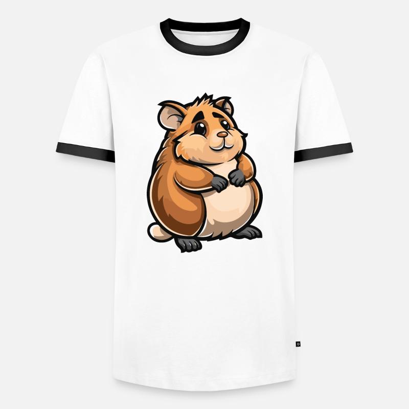hamster comic - Männer Kontrast-T-Shirt - Weiß/Schwarz