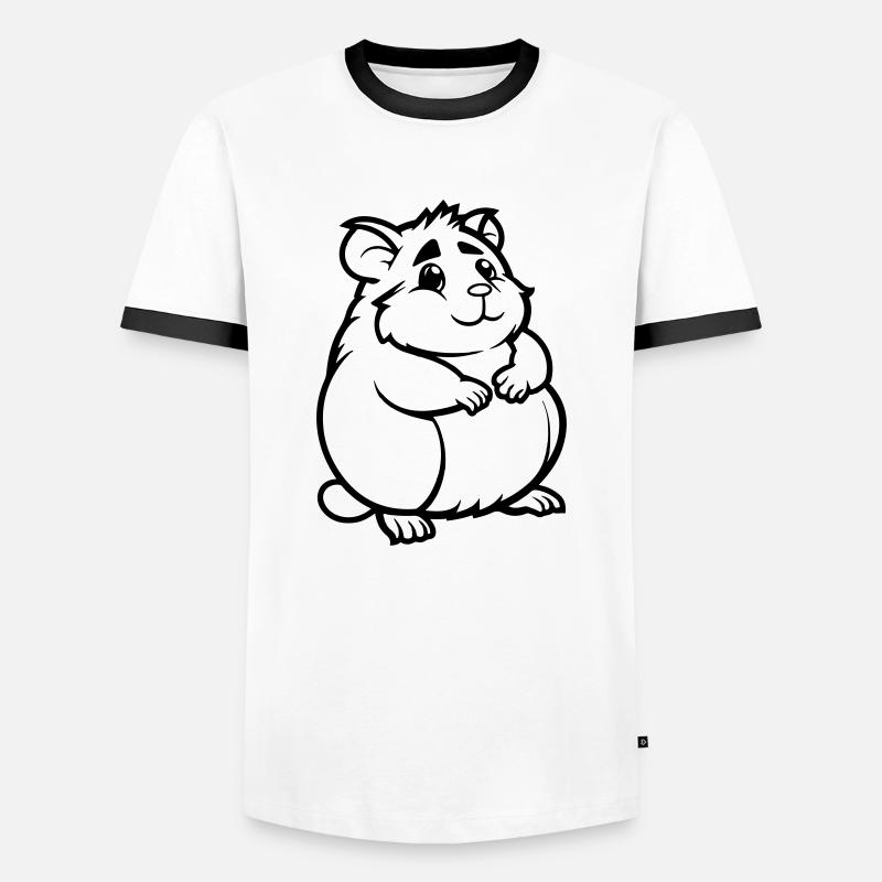 Hamster Comic Animal - Men's Ringer Shirt - white/black