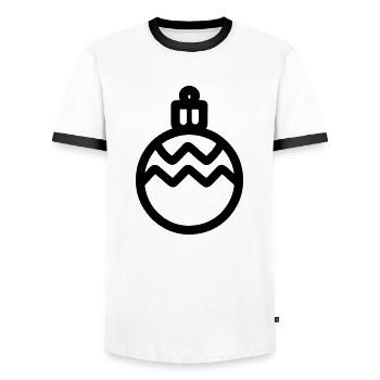 Boule de Noël - T-shirt contrasté Homme - blanc/noir - Devant - AI Model Female 172 light (172cm) & AI Model Male 178 dark (178cm)
