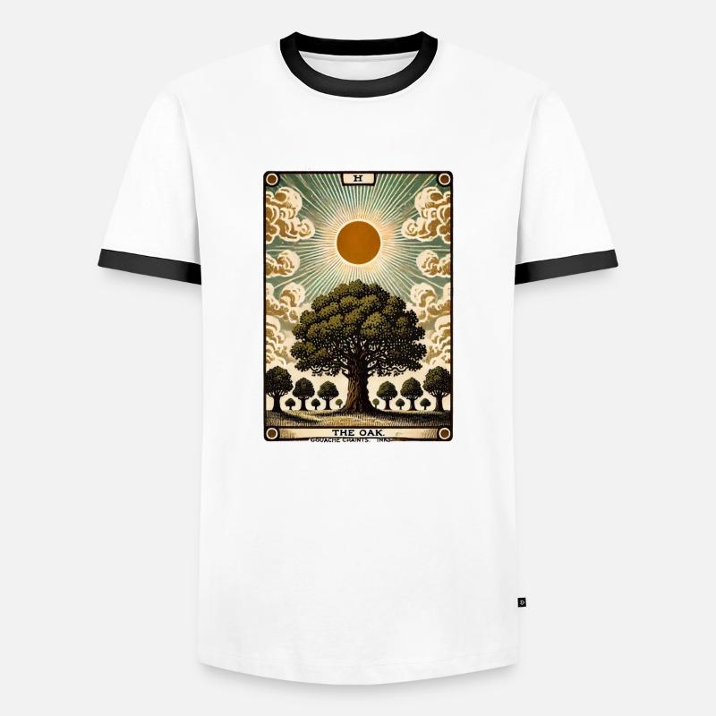 Die Eiche - Männer Kontrast-T-Shirt - Weiß/Schwarz