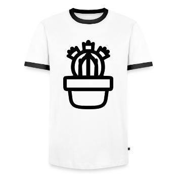 Kaktus - Männer Kontrast-T-Shirt - Weiß/Schwarz - Vorne - AI Model Female 172 light (172cm) & AI Model Male 178 dark (178cm)