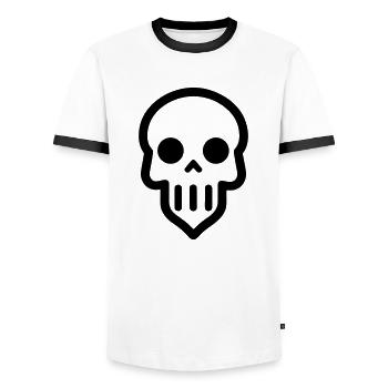 Tête de mort - T-shirt contrasté Homme - blanc/noir - Devant - AI Model Female 172 light (172cm) & AI Model Male 178 dark (178cm)