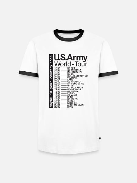 US Army World-Tour - Männer Kontrast-T-Shirt - Weiß/Schwarz
