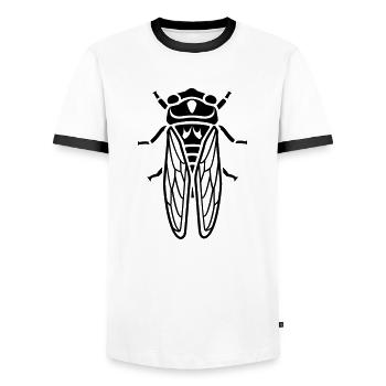 Cicada - insect - Men's Ringer Shirt - white/black - Front - AI Model Female 172 light (172cm) & AI Model Male 178 dark (178cm)