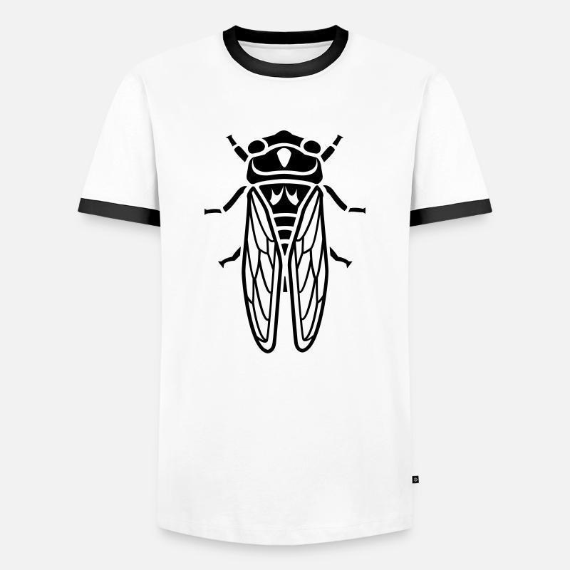 Cicada - insect - Men's Ringer Shirt - white/black