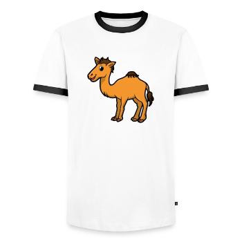 chameau - T-shirt contrasté Homme - blanc/noir - Devant - AI Model Female 172 light (172cm) & AI Model Male 178 dark (178cm)