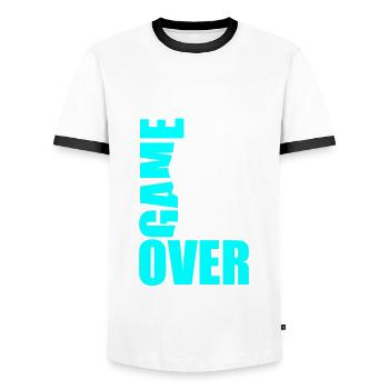 Wedding Couple Game Over Bridal Couple Jga - Men's Ringer Shirt - white/black - Front - AI Model Female 172 light (172cm) & AI Model Male 178 dark (178cm)