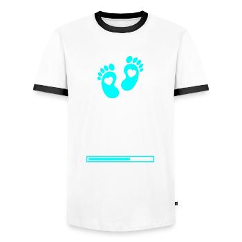 Baby 2024 Loading - Männer Kontrast-T-Shirt - Weiß/Schwarz - Vorne - AI Model Female 172 light (172cm) & AI Model Male 178 dark (178cm)