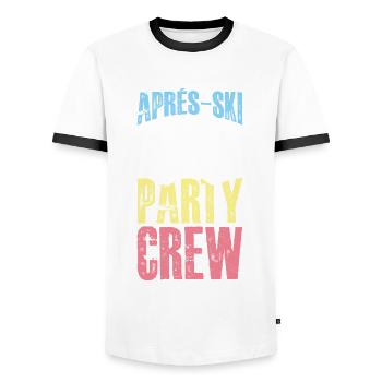 Après-ski Party Crew Lunettes de ski disant - T-shirt contrasté Homme - blanc/noir - Devant - AI Model Female 172 light (172cm) & AI Model Male 178 dark (178cm)