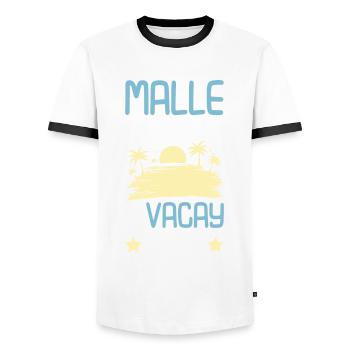 Malle Sommer Spruch - Männer Kontrast-T-Shirt - Weiß/Schwarz - Vorne - AI Model Female 172 light (172cm) & AI Model Male 178 dark (178cm)