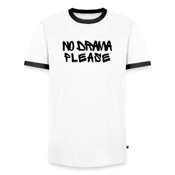 Pas de drame s’il vous plaît - T-shirt contrasté Homme - blanc/noir - Devant - AI Model Female 172 light (172cm) & AI Model Male 178 dark (178cm)