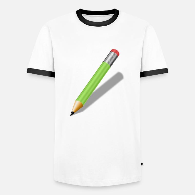 Bleistift - Männer Kontrast-T-Shirt - Weiß/Schwarz