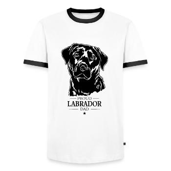 Labrador Dad Hunde Hund Labbi Wilsigns - Männer Kontrast-T-Shirt - Weiß/Schwarz - Vorne - AI Model Female 172 light (172cm) & AI Model Male 178 dark (178cm)