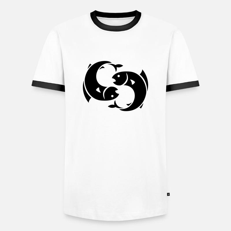 fish - Men's Ringer Shirt - white/black