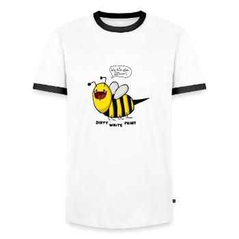 ICH BIN EINE BIENE - Premium Longsleeve - Women - Men's Ringer Shirt - white/black - Front - AI Model Female 172 light (172cm) & AI Model Male 178 dark (178cm)