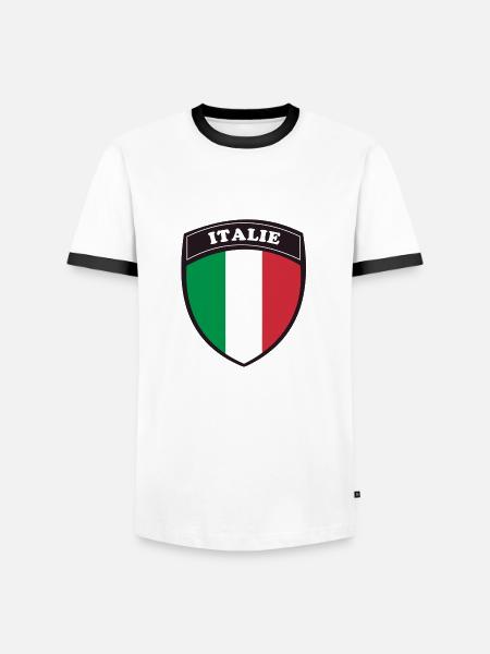 italie blason - T-shirt contrasté Homme - blanc/noir