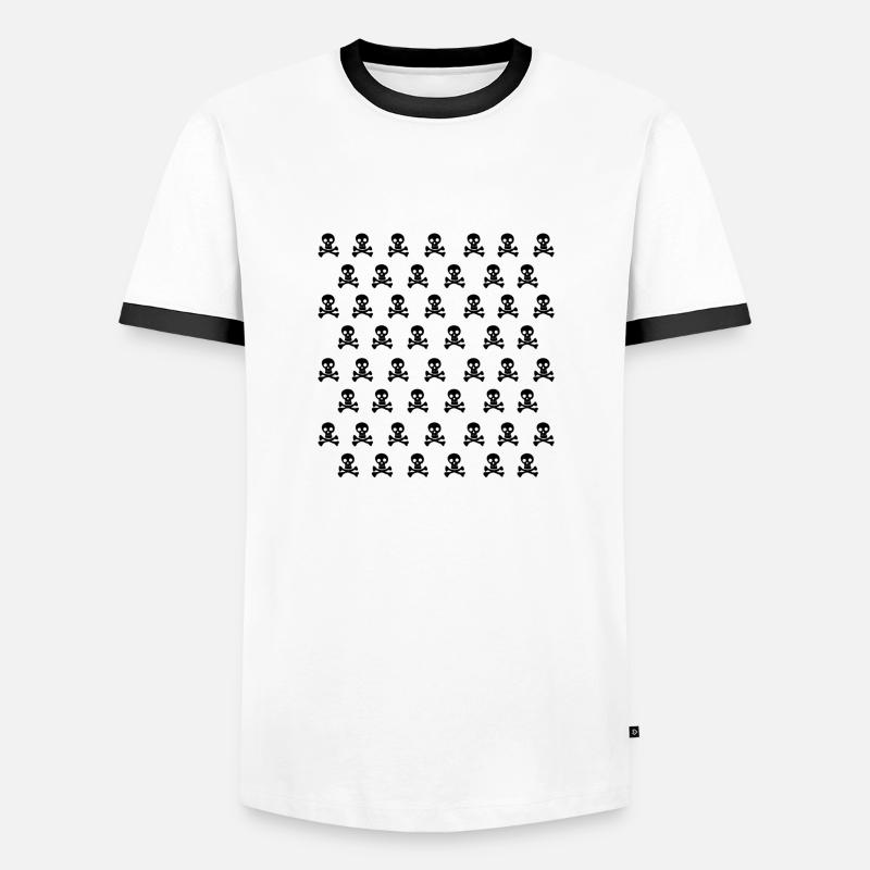 Emo Schädel - Männer Kontrast-T-Shirt - Weiß/Schwarz