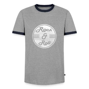 Rock & Roll - Männer Kontrast-T-Shirt - Grau/Navy  - Vorne - AI Model Female 172 light (172cm) & AI Model Male 178 light (178cm)