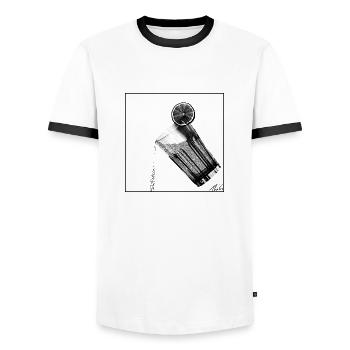 Cuba Libre - Männer Kontrast-T-Shirt - Weiß/Schwarz - Vorne - AI Model Female 172 light (172cm) & AI Model Male 178 dark (178cm)