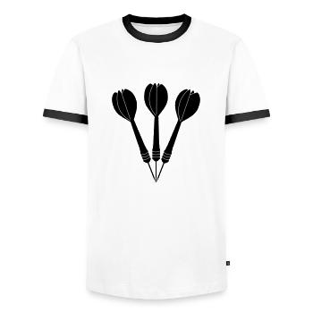 Flèches de fléchettes - T-shirt contrasté Homme - blanc/noir - Devant - AI Model Female 172 light (172cm) & AI Model Male 178 dark (178cm)