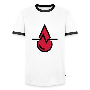 Sang de la pression artérielle, gouttes de sang - T-shirt contrasté Homme - blanc/noir - Devant - AI Model Female 172 light (172cm) & AI Model Male 178 dark (178cm)