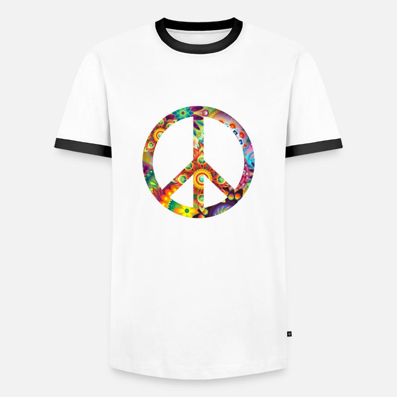 Peace - Men's Ringer Shirt - white/black
