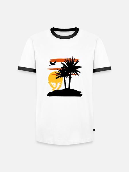 Sonnenuntergang - Sunset - Men's Ringer Shirt - white/black
