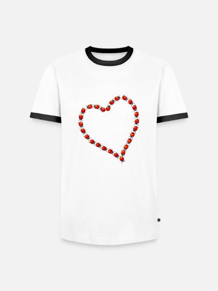 coeur - T-shirt contrasté Homme - blanc/noir