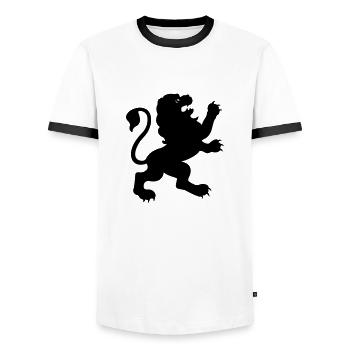 Black lion uk - Men's Ringer Shirt - white/black - Front - AI Model Female 172 light (172cm) & AI Model Male 178 dark (178cm)