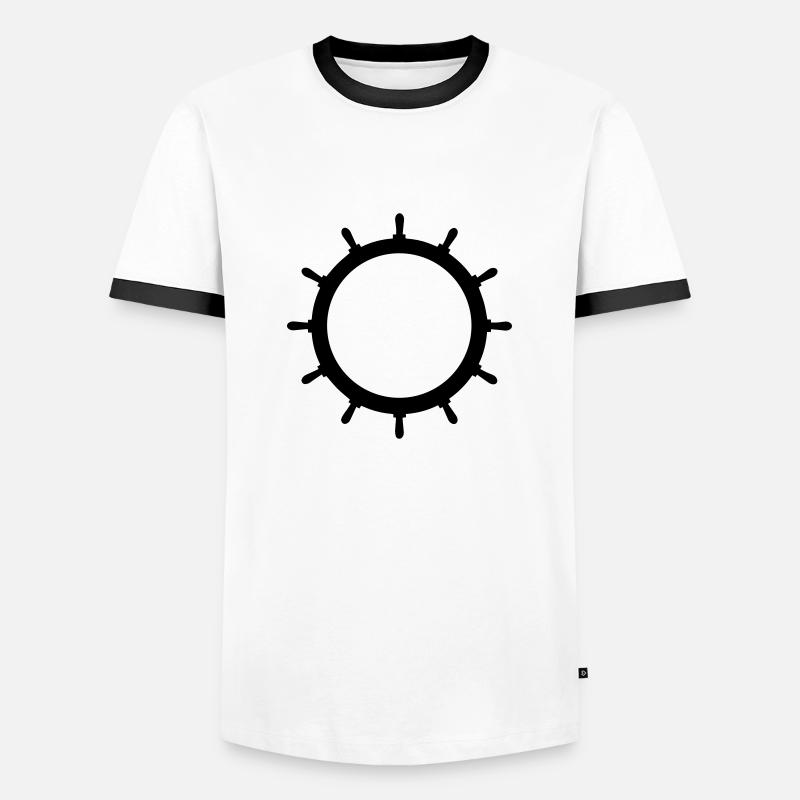 Steering EMPTY 1c - Men's Ringer Shirt - white/black