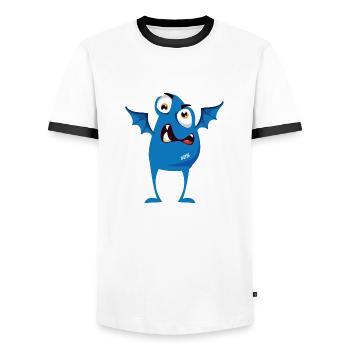 Monstaa Originaals Monster #25 - Männer Kontrast-T-Shirt - Weiß/Schwarz - Vorne - AI Model Female 172 light (172cm) & AI Model Male 178 dark (178cm)