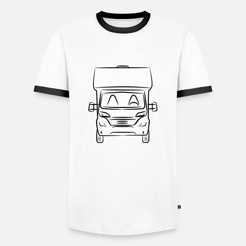Mobile home drawing - Men's Ringer Shirt - white/black