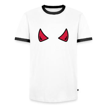 Devil - Men's Ringer Shirt - white/black - Front - AI Model Female 172 light (172cm) & AI Model Male 178 dark (178cm)