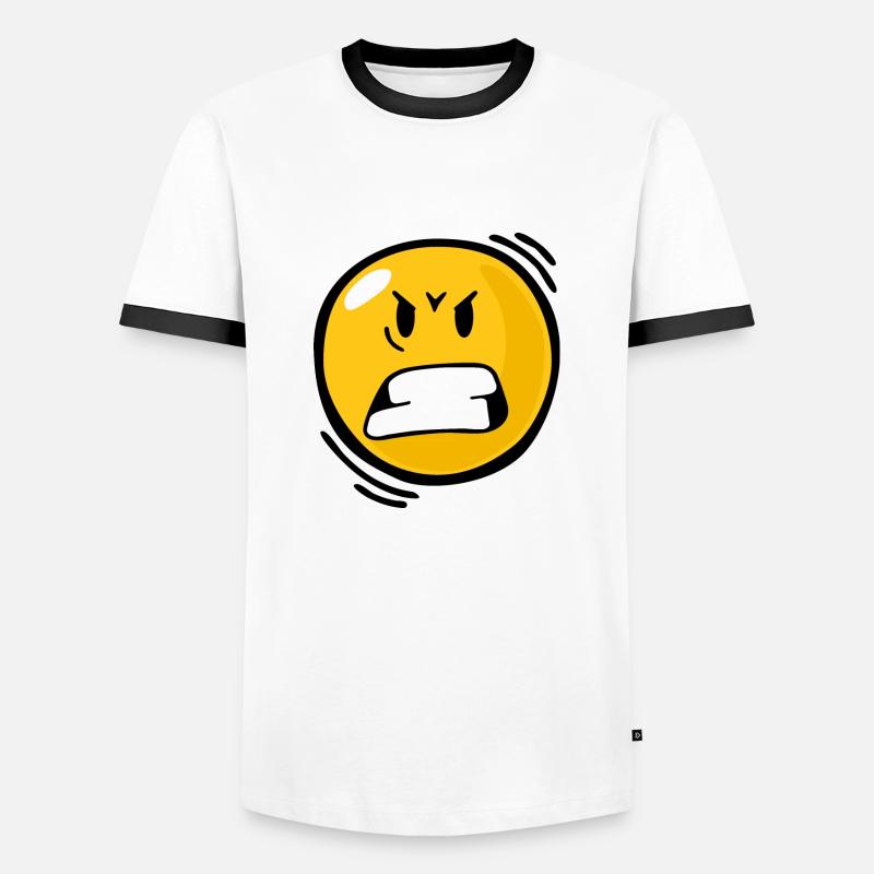 Smiley Anger - Maglietta Contrast da uomo - bianco/nero