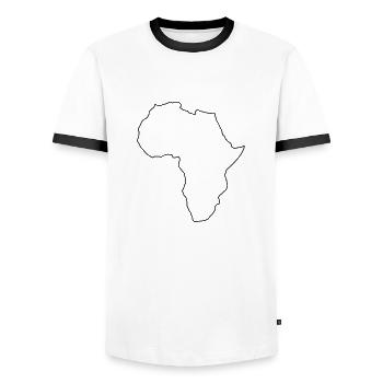 contour de l'afrique - T-shirt contrasté Homme - blanc/noir - Devant - AI Model Female 172 light (172cm) & AI Model Male 178 dark (178cm)