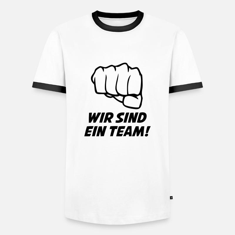 wir_sind_ein_team - Männer Kontrast-T-Shirt - Weiß/Schwarz