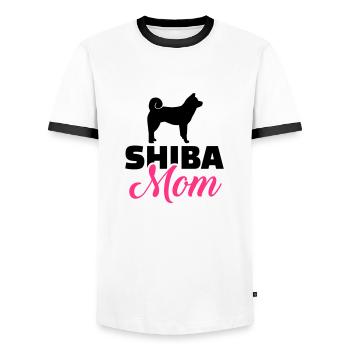 Shiba Inu - Men's Ringer Shirt - white/black - Front - AI Model Female 172 light (172cm) & AI Model Male 178 dark (178cm)