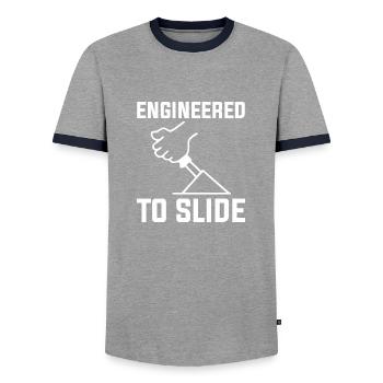 LA CONDUITE CONÇUE POUR GLISSER - T-shirt contrasté Homme - gris/marine  - Devant - AI Model Female 172 light (172cm) & AI Model Male 178 light (178cm)
