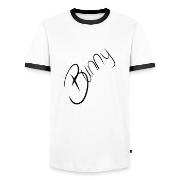Hase auf Englisch erotisch Häschen Sexy Schriftzug - Männer Kontrast-T-Shirt - Weiß/Schwarz - Vorne - AI Model Female 172 light (172cm) & AI Model Male 178 dark (178cm)