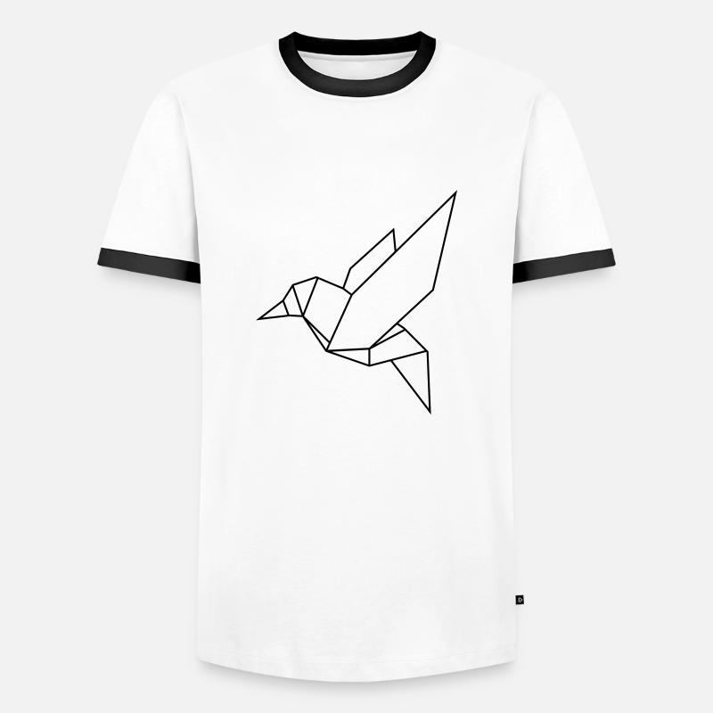 Kolibri - Männer Kontrast-T-Shirt - Weiß/Schwarz