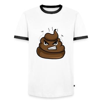 Angry Poop - Männer Kontrast-T-Shirt - Weiß/Schwarz - Vorne - AI Model Female 172 light (172cm) & AI Model Male 178 dark (178cm)