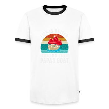 Nautiques voiliers nautiques, voile nautique, voile - T-shirt contrasté Homme - blanc/noir - Devant - AI Model Female 172 light (172cm) & AI Model Male 178 dark (178cm)