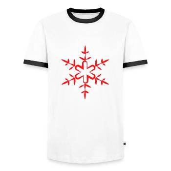 Flocon de neige de Noël - T-shirt contrasté Homme - blanc/noir - Devant - AI Model Female 172 light (172cm) & AI Model Male 178 dark (178cm)