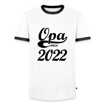 Opa since 2022 Farbwechsel - Männer Kontrast-T-Shirt - Weiß/Schwarz - Vorne - AI Model Female 172 light (172cm) & AI Model Male 178 dark (178cm)