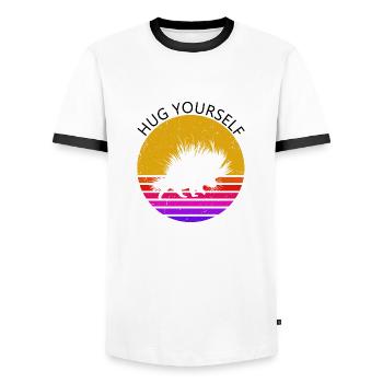 Stachelschweine Designs für Tierliebhaber Nagetier - Männer Kontrast-T-Shirt - Weiß/Schwarz - Vorne - AI Model Female 172 light (172cm) & AI Model Male 178 dark (178cm)