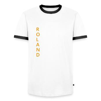 Roland Name Geschenk - Männer Kontrast-T-Shirt - Weiß/Schwarz - Vorne - AI Model Female 172 light (172cm) & AI Model Male 178 dark (178cm)