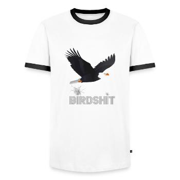 BIRDSHIT EAGLE - COULEUR - T-shirt contrasté Homme - blanc/noir - Devant - AI Model Female 172 light (172cm) & AI Model Male 178 dark (178cm)