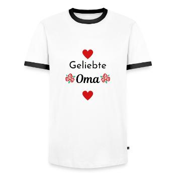 Geliebte Oma - Männer Kontrast-T-Shirt - Weiß/Schwarz - Vorne - AI Model Female 172 light (172cm) & AI Model Male 178 dark (178cm)