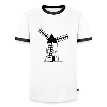 Windmil - Men's Ringer Shirt - white/black - Front - AI Model Female 172 light (172cm) & AI Model Male 178 dark (178cm)
